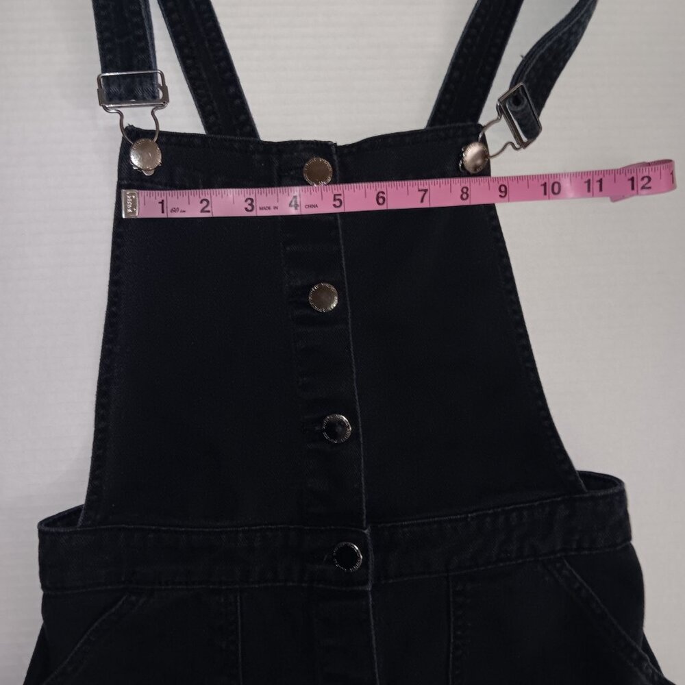 DIVIDED STRAPPY BUTTON DOWN BLACK DENIM DRESS - image 3